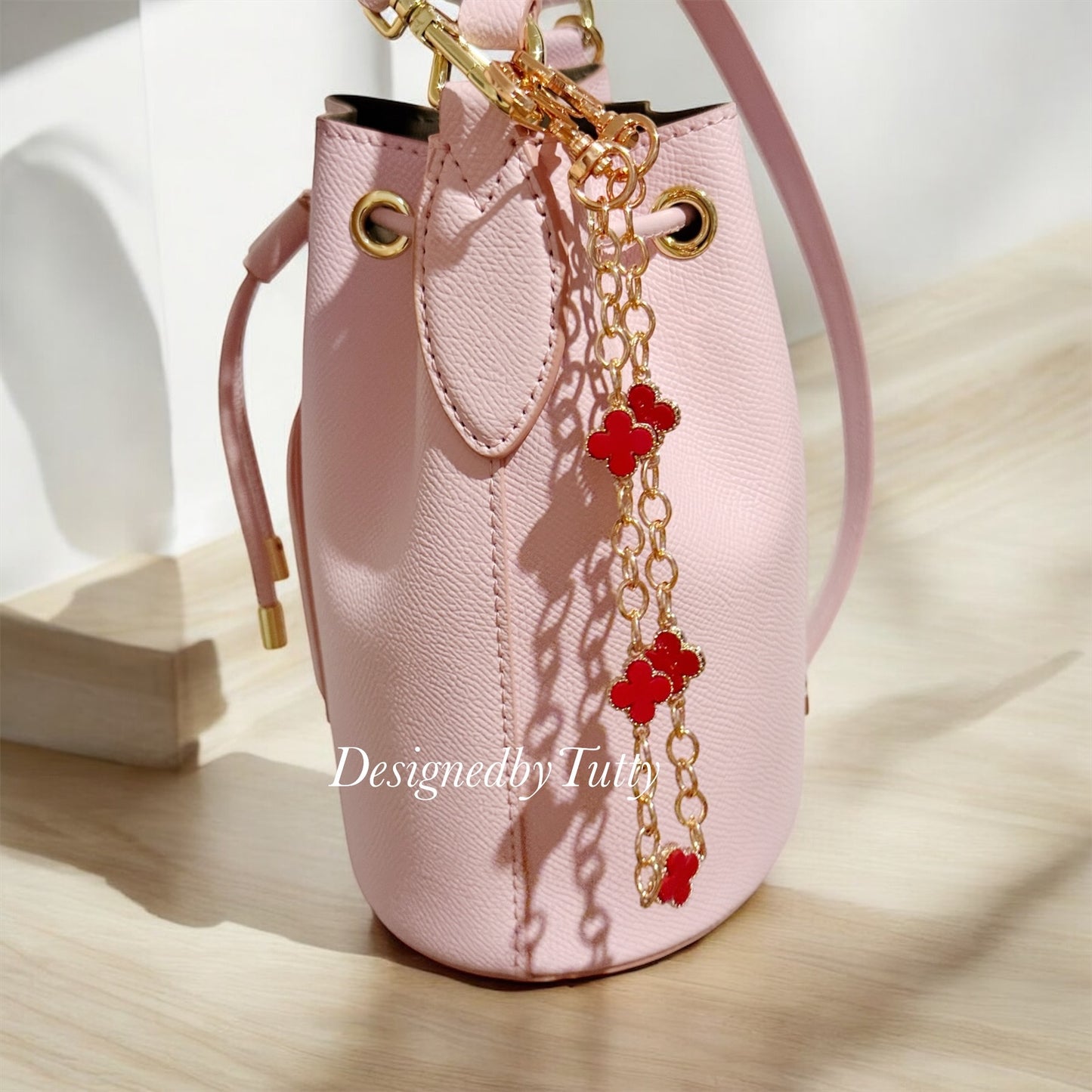 Clover bag charm | key chain | golden chain with gold buckle | y2k chain | bag lover gift