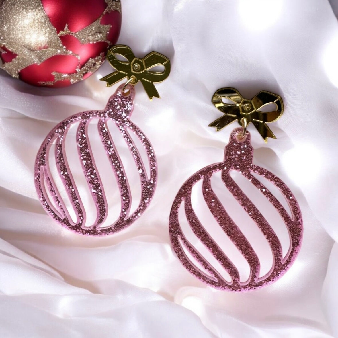 Christmas bauble earrings | acrylic art decor earrings