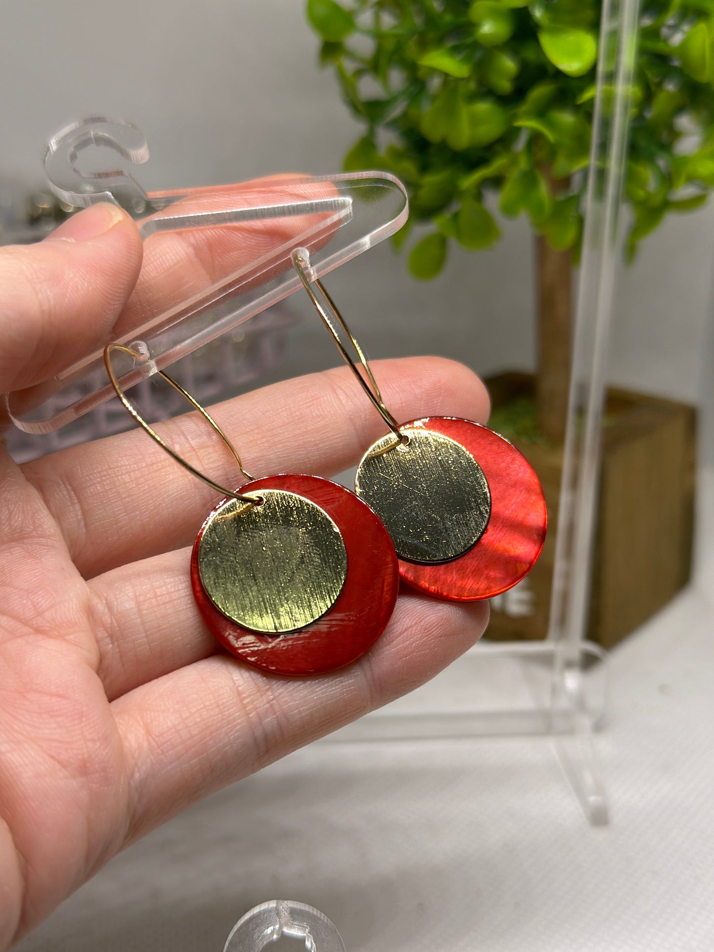 Disc shaped earrings