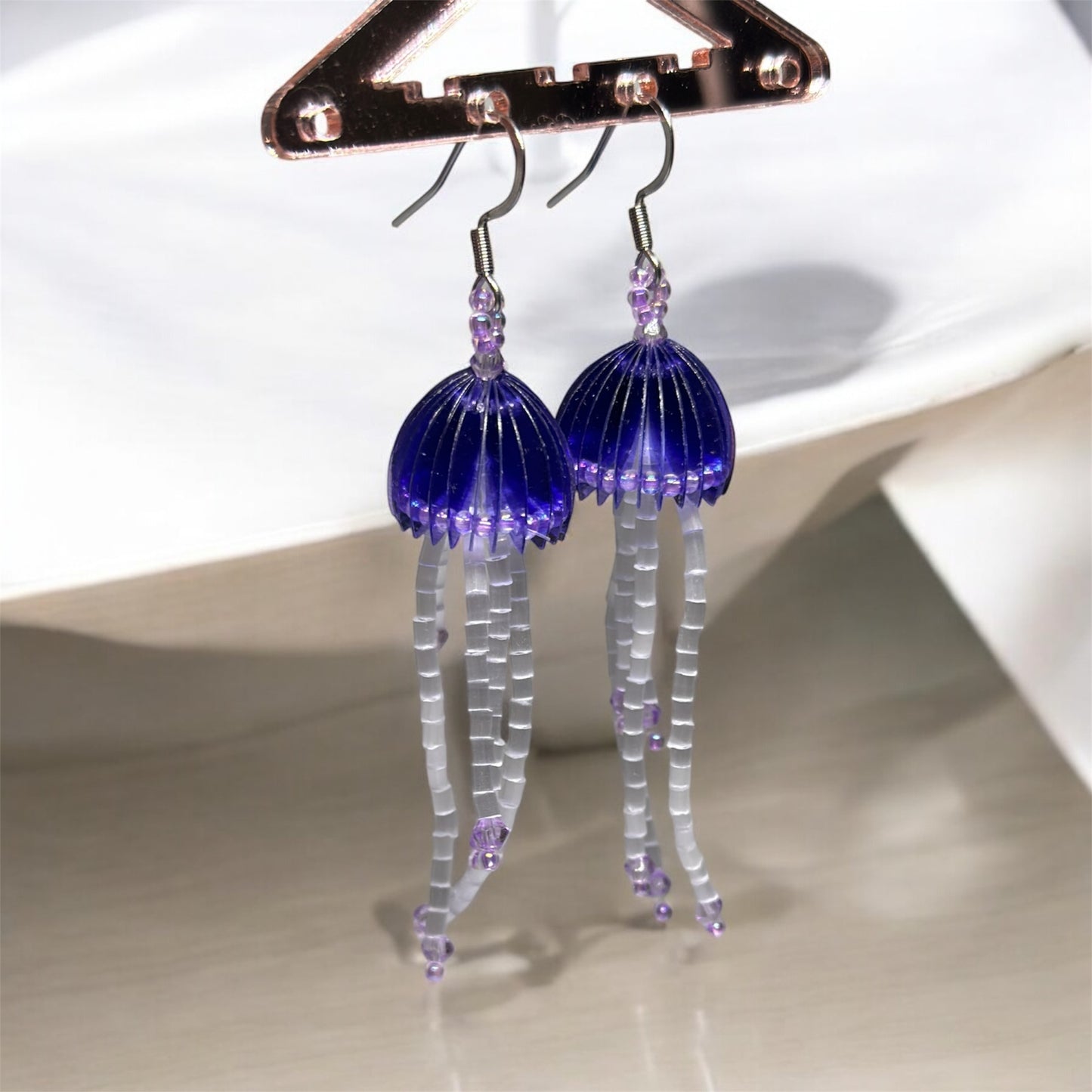 Purple jellyfish with beads tentacles