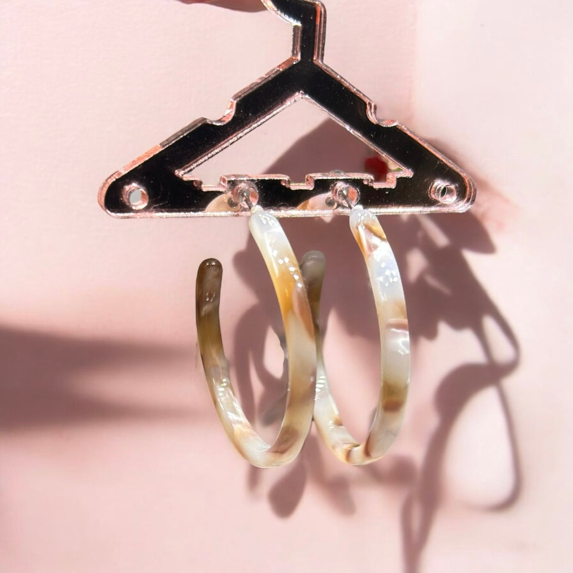 30mm Mini Tortoise shell Hoop earrings | Modern retro earrings | open hoop acetate earrings | minimalist dainty earrings