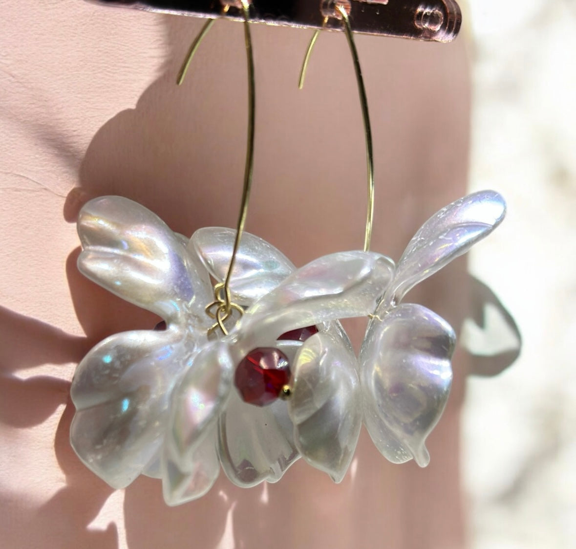 Large flower earrings | dangle petals floral earrings | bridal party wedding earring