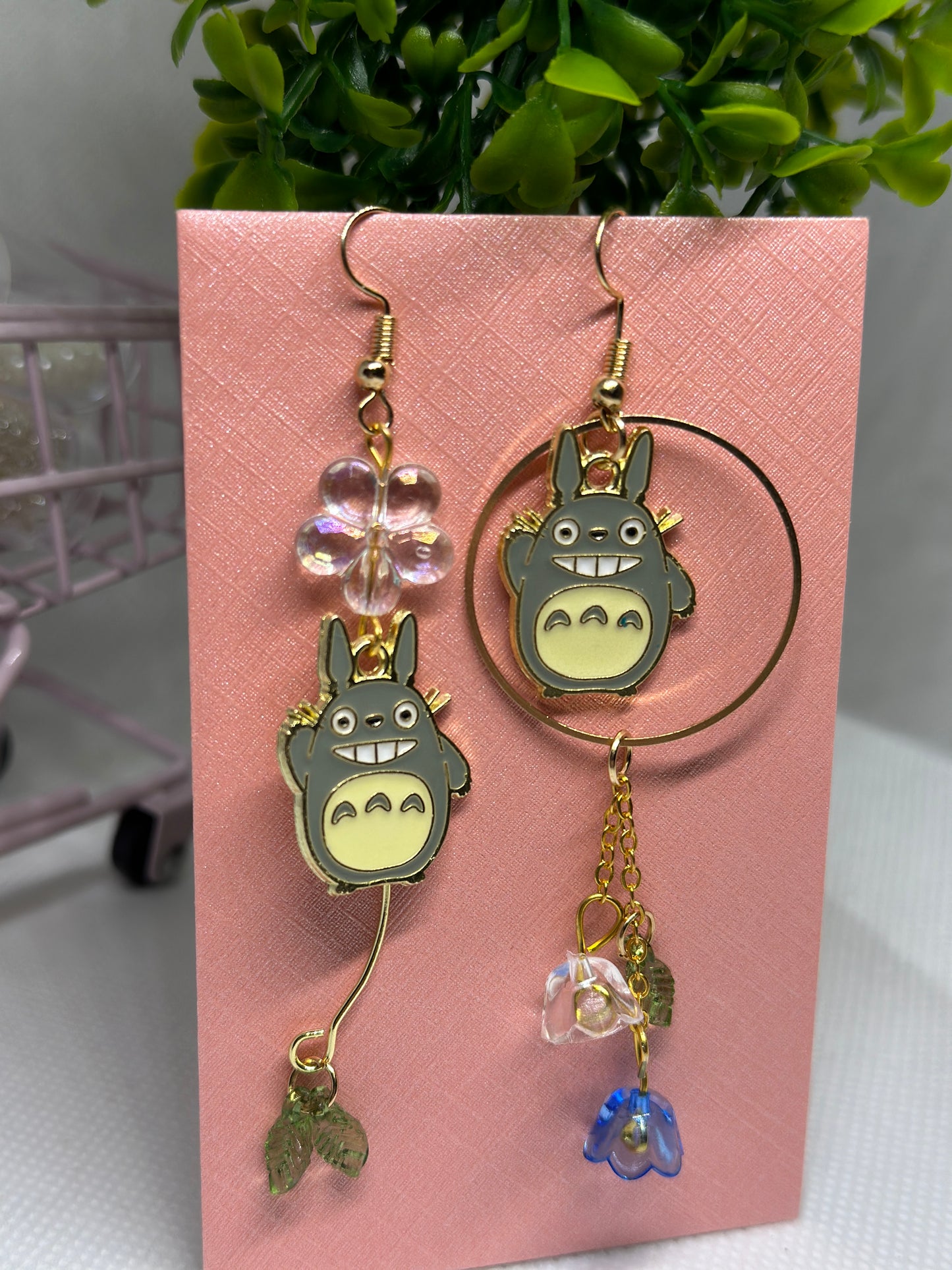 Totoro earrings | japanese anime dangle earrings | oriental decor drop earrings| cute kawaii | howl’s earrings