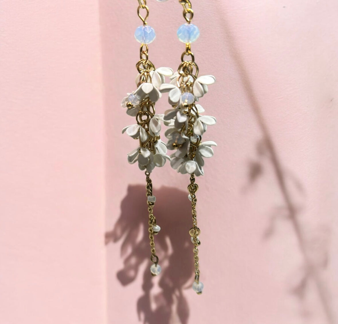 Mini flower earrings | dangle petals floral earrings | bridal party wedding earring