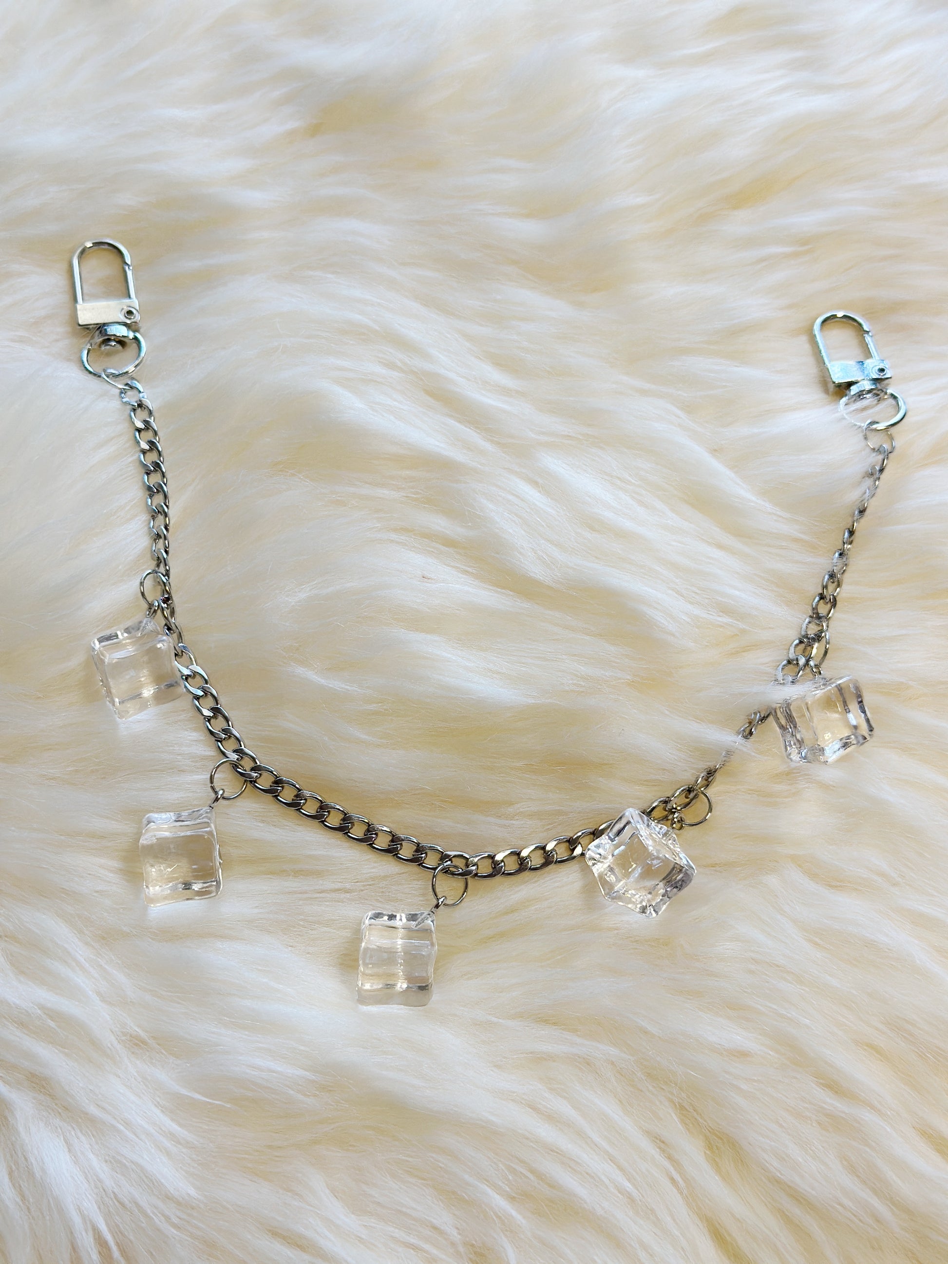 Ice cubes bag charm | key chain | silver chain | y2k chain | bag lover gift - TuttyKnitty