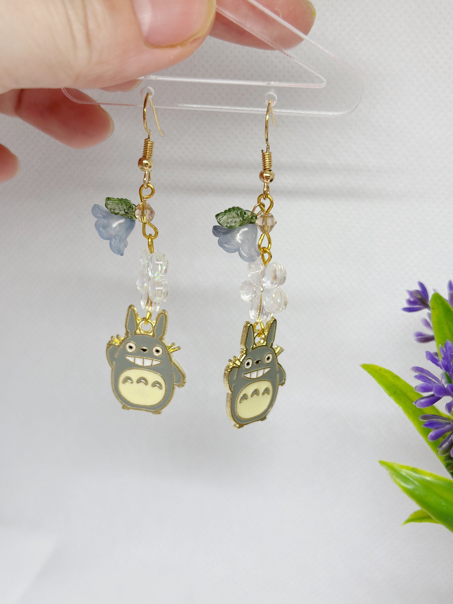 Totoro earrings | japanese anime dangle earrings | oriental decor drop earrings| cute kawaii | howl’s earrings