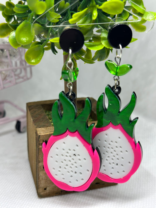 Dragon fruits acetate earrings