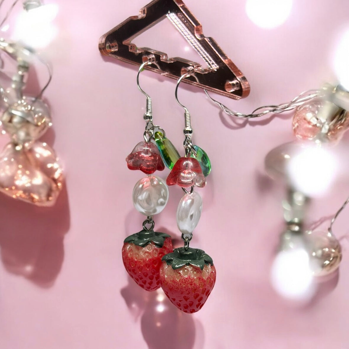 Strawberry dangle earrings