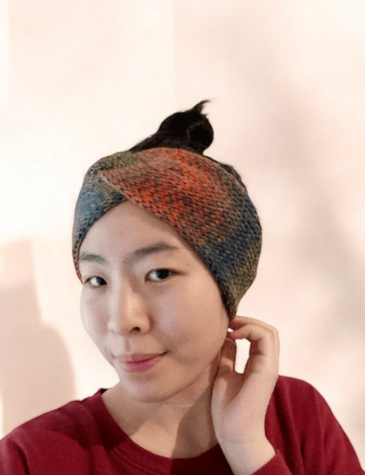 Knit headband | winter ear warmer | colourful turban | twisted head band | wool knit cozy messy bun beanie | casual autumn wear