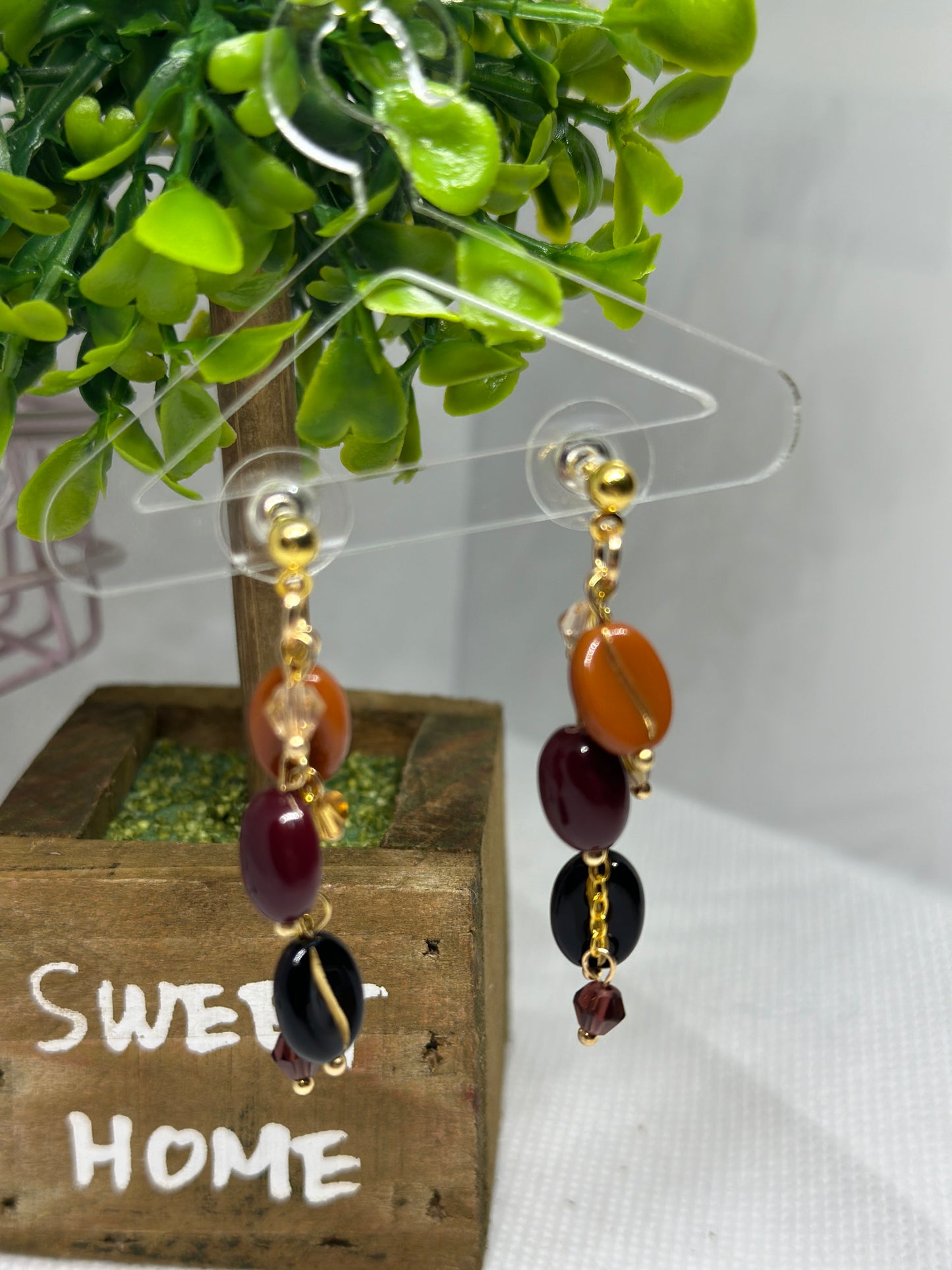 Coffee beans earrings | coffee lover earrings | aesthetic y2k earrings