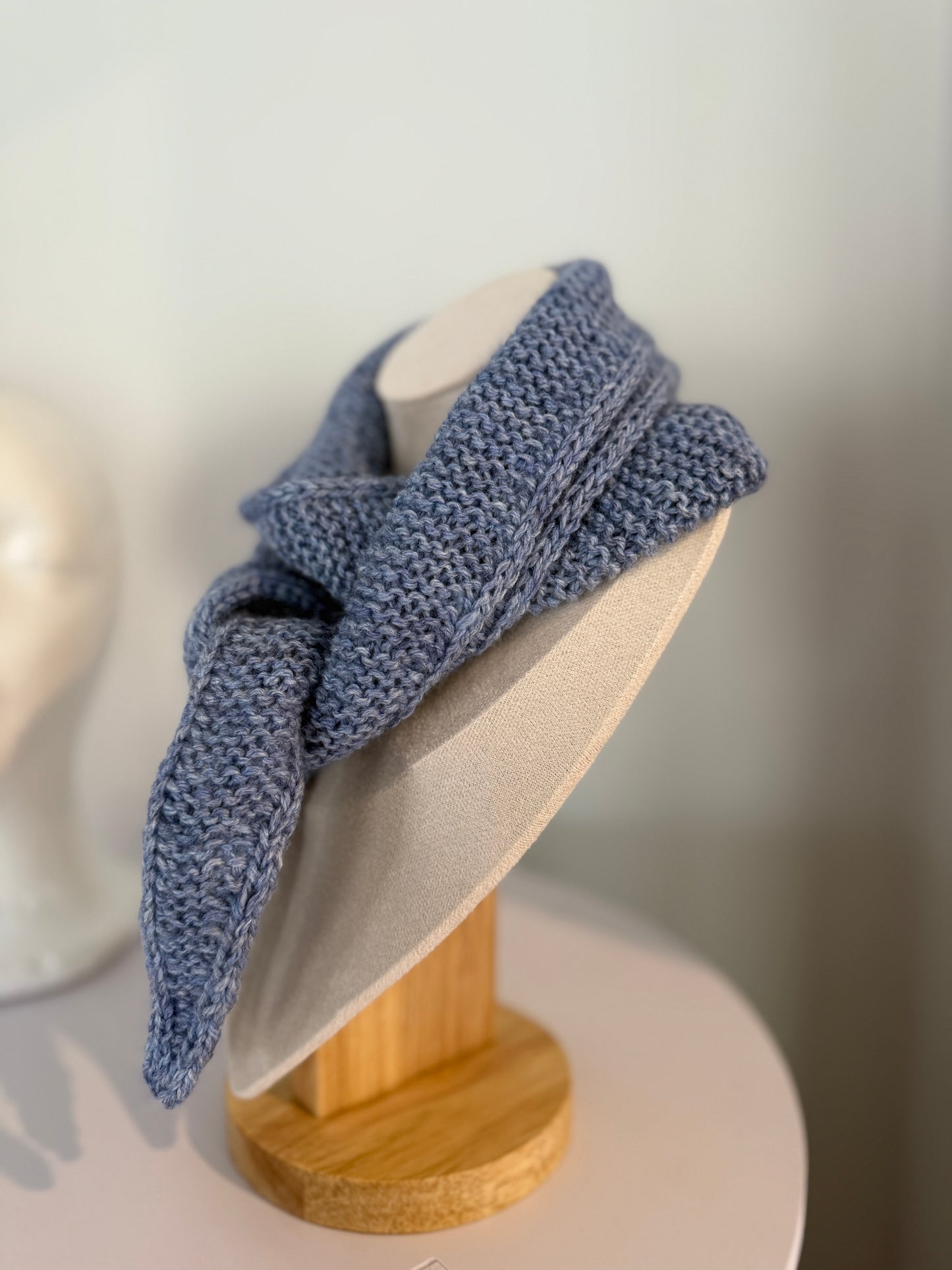Sophie scarf in blue  | hand knit neckechief | winter wrap | small skinny scarf | handmade gift | tiktok viral scarf