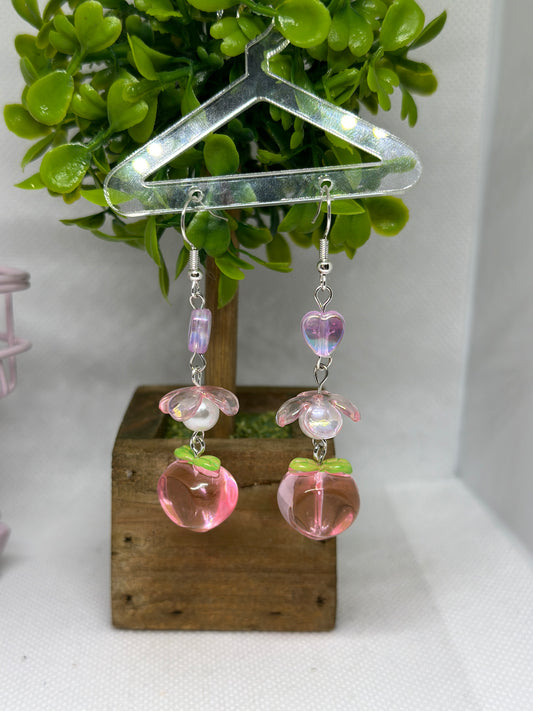 Peach dangle earrings