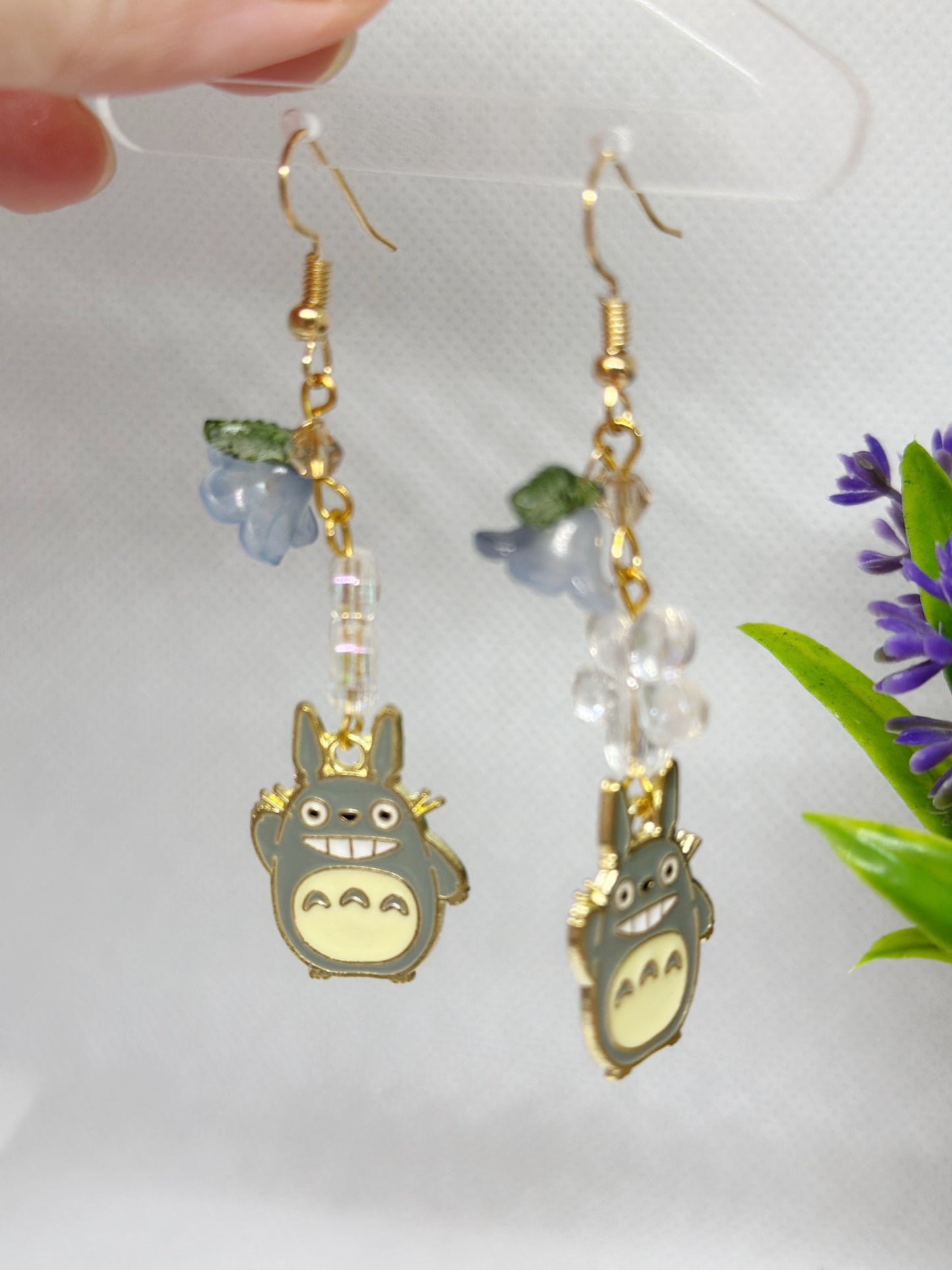 Totoro earrings | japanese anime dangle earrings | oriental decor drop earrings| cute kawaii | howl’s earrings