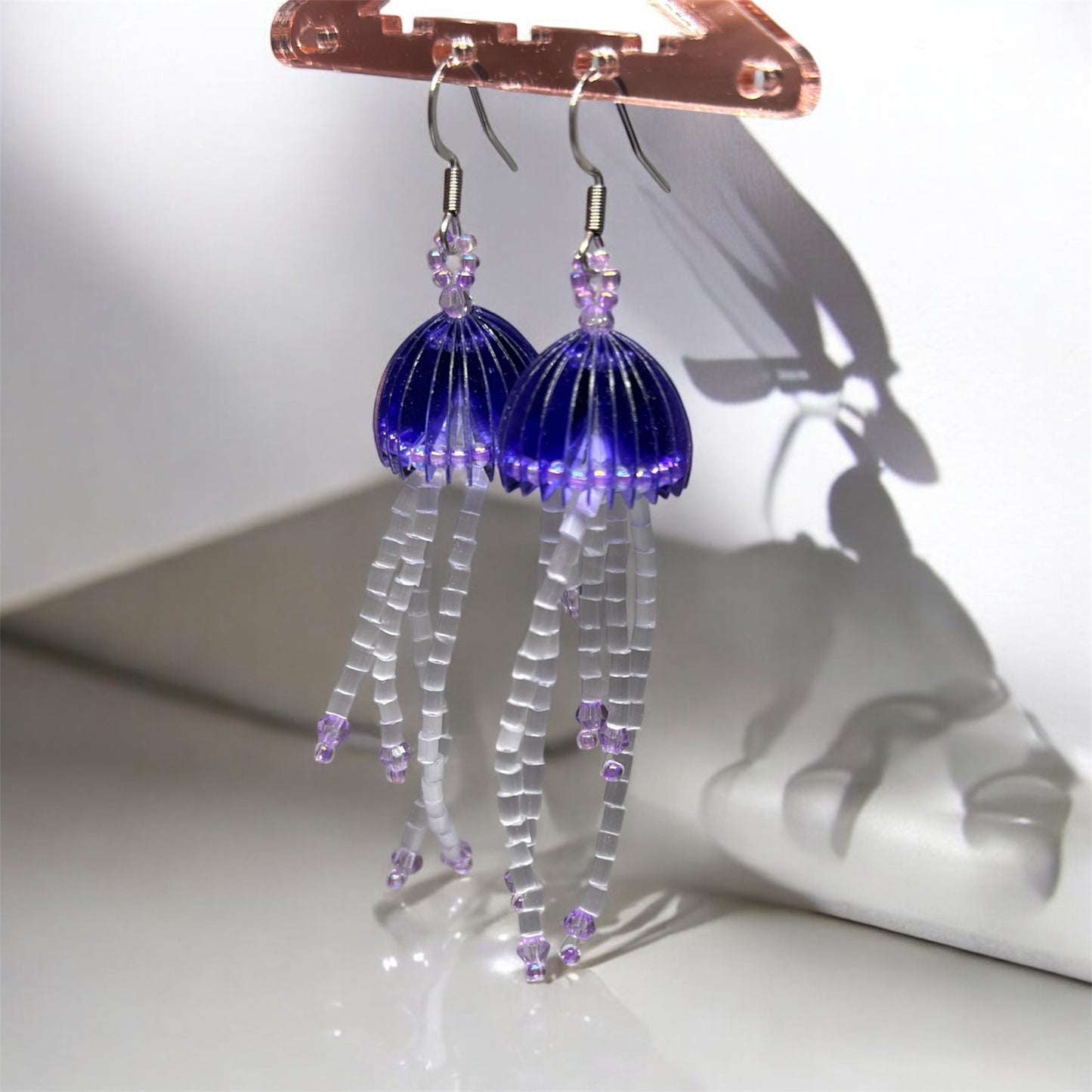 Purple jellyfish with beads tentacles