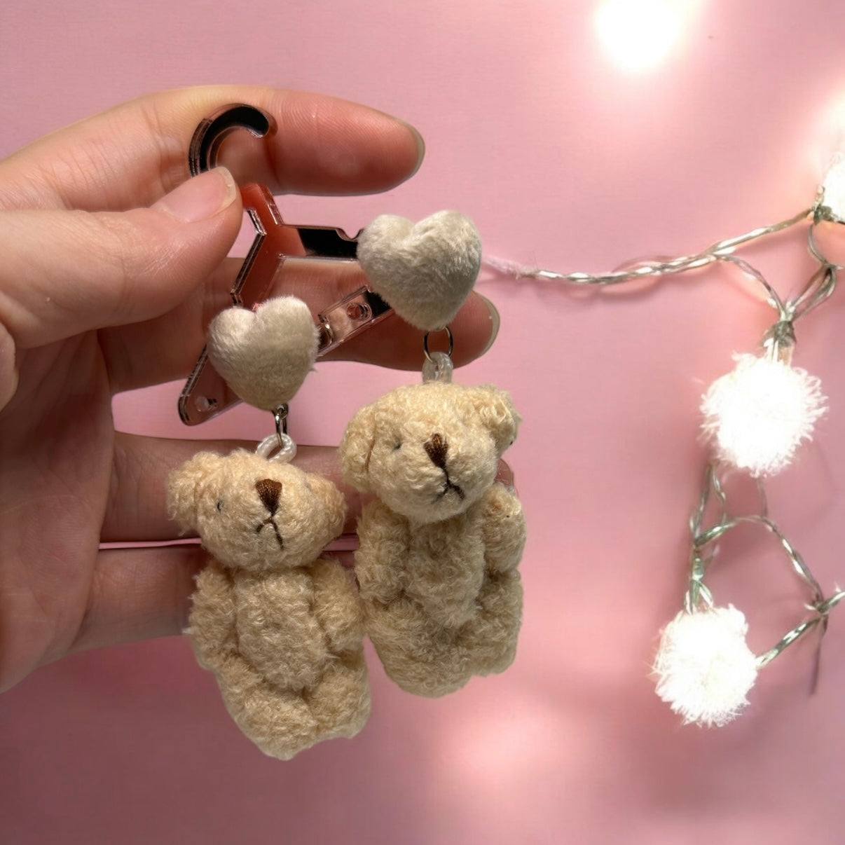 Teddy bear earrings | 3D soft toy earrings | kawaii style earrings