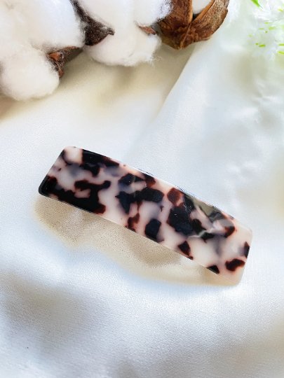 Blonde tortoiseshell marble effect colourful french barrette | Modern retro Acetate clips | korean hair accessories - TuttyKnitty