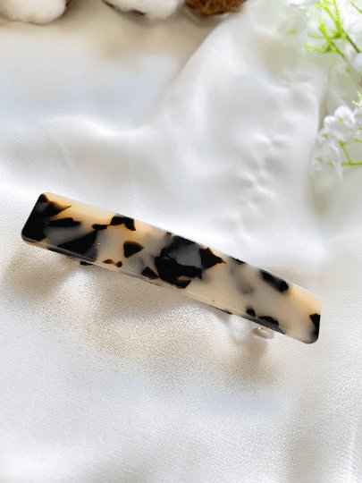 Blonde tortoiseshell pink marble effect colourful french barrette | Modern retro Acetate clips | korean hair accessories - TuttyKnitty