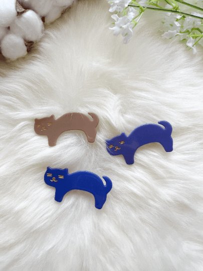 Cat butt acetate hair clips | Colourful barrette clips| korean hair accessories| animal hair clip | gift for cat lover - TuttyKnitty