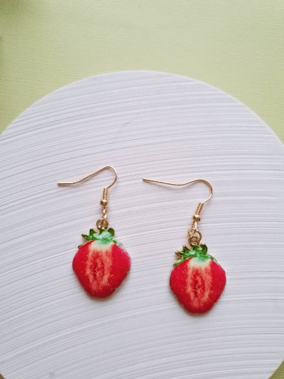 Citrus fruit earrings | fruit lover earrings | food earrings | cute kawaii earrings | fun art earrings | gold lemon grapefruit oranges - TuttyKnitty