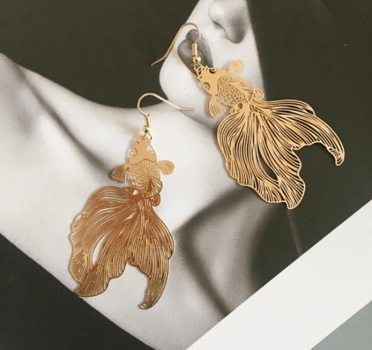 Colourful koi fish earrings Made with Zinc alloy which is hypoallergenic Perfect everyday earrings and can be use for special occasion too. - TuttyKnitty