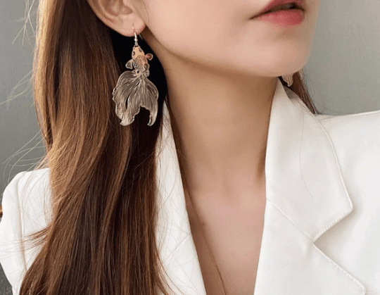 Colourful koi fish earrings Made with Zinc alloy which is hypoallergenic Perfect everyday earrings and can be use for special occasion too. - TuttyKnitty