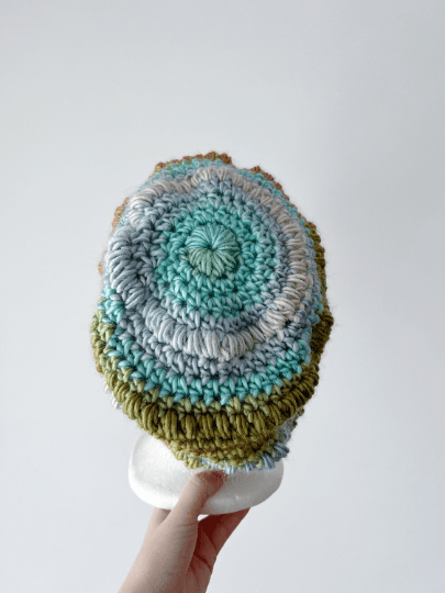 Crochet candy Pastel Beanie | Bobble Beret | Slouchy Hat in bright vibrant pop candy colour| Knit beanie in rainbow mix | Knit winter hat - TuttyKnitty