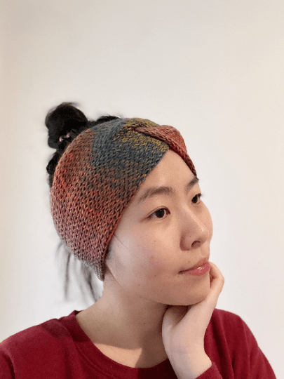 Knit headband | winter ear warmer | colourful turban | twisted head band | wool knit cozy messy bun beanie | casual autumn wear - TuttyKnitty