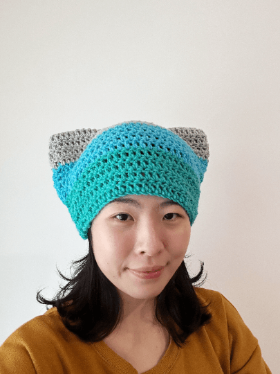 Handmade Crochet cat ear beanie | kitten head hat | cat ear hat | trendy women hat with cat ears | trendy y2k | cat lover | stretchy cat hat - TuttyKnitty