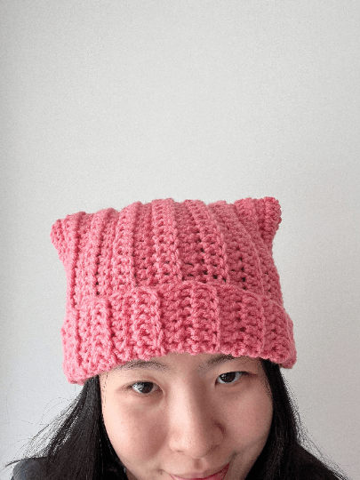 Handmade Crochet cat ear beanie | kitten head hat | cat ear hat | trendy women hat with cat ears | trendy y2k | cat lover | stretchy cat hat - TuttyKnitty