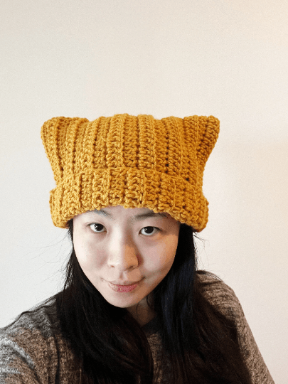 Handmade Crochet cat ear beanie | kitten head hat | cat ear hat | trendy women hat with cat ears | trendy y2k | cat lover | stretchy cat hat - TuttyKnitty