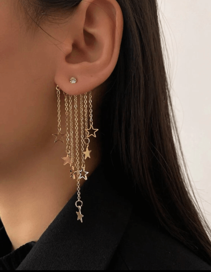 Golden chain dangle earrings 