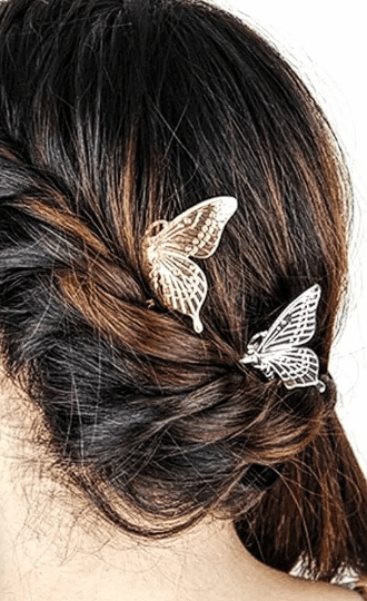 Gold hair comb with butterfly wings | korean hair accessories | Bridal hair comb | Goddess headpiece |wedding hairstyle - TuttyKnitty