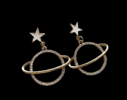 Golden plated planet earrings