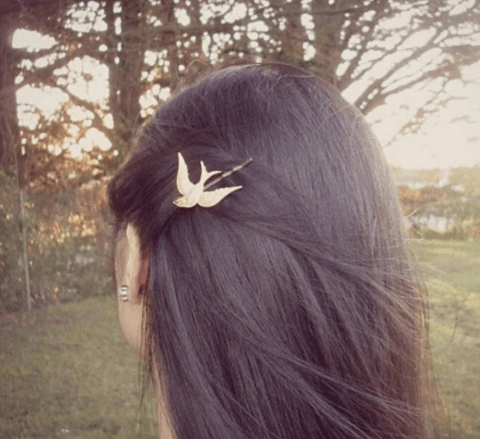 Golden swallow bird hair clips| antler christmas deer hair slides | korean hair accessories | bridal party gift| animal hair clips - TuttyKnitty