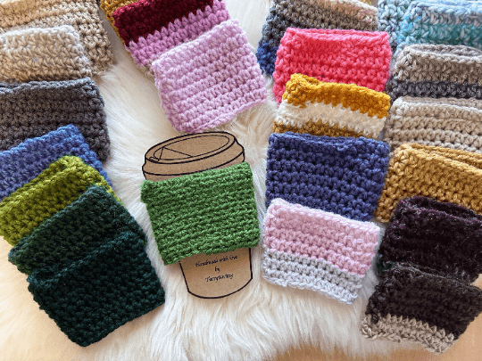 Handknit Coffee Cozy | Crochet Cup cover | reusable washable cup sleeve | Tea warm cozy | Coffee & tea lover | recycle go green love earth - TuttyKnitty