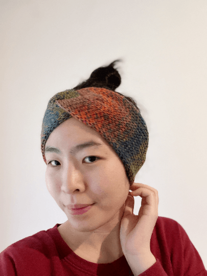 Knit headband | winter ear warmer | colourful turban | twisted head band | wool knit cozy messy bun beanie | casual autumn wear - TuttyKnitty