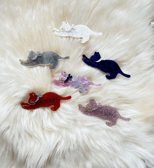 Colourful acetate cat clips